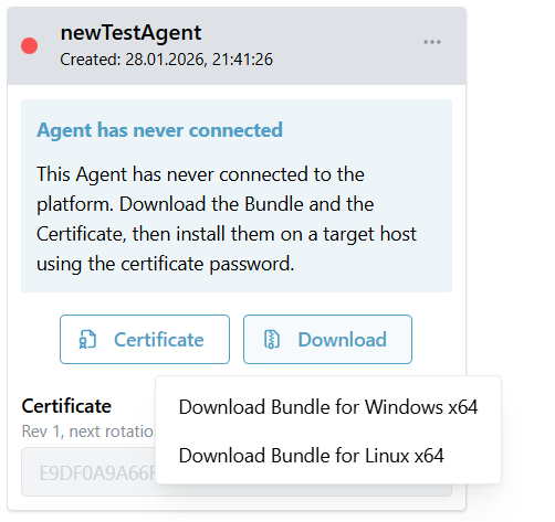 Download the Agent Executable Bundle