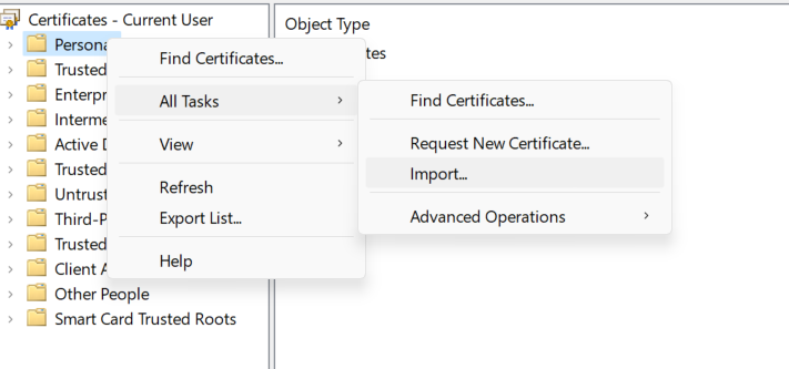 Import the Certificate for the Agent